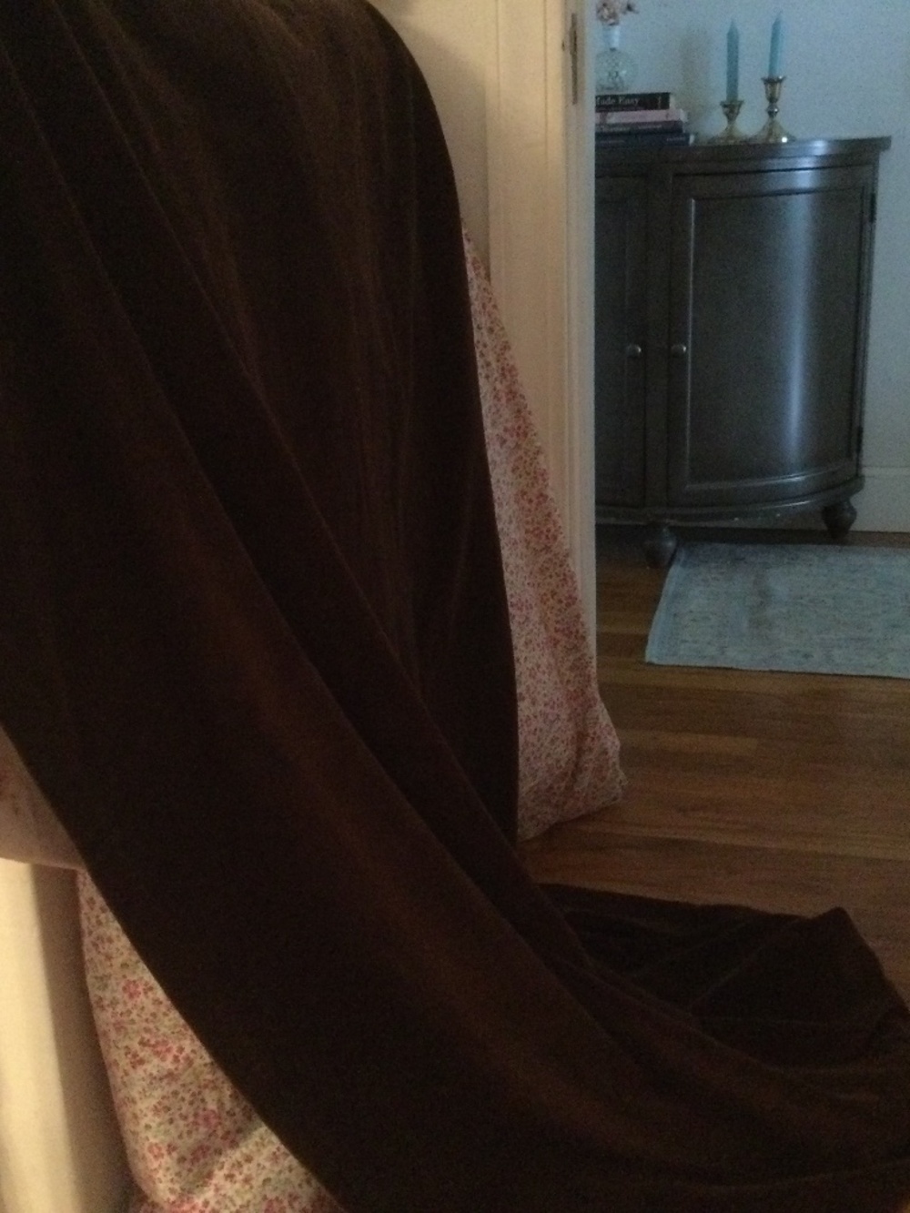 Brown Velvet Curtain Panels 4 ea 100% cotton velvet 38”x84”